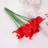 Fleurs artificielles faites à la main Mini Calla Lily Décorations en PU pour la maison et le mariage Fournitures de fête des mères