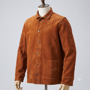 Chaqueta de Soldadura de Cuero Vacuno de Alto Rendimiento, Ropa de Trabajo de Invierno con Características de Seguridad Reflectantes - Product Image 4