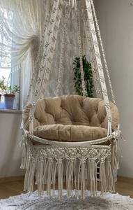 Macrame <b>Swing</b> <b>Chair</b>, Handmade Boho Hammock <b>Chair</b>, Hanging <b>Chair</b> for <b>Outdoor</b> & Indoor - Product Image 2