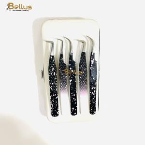 Pinzas Profesionales para Pestañas con Punta de Fibra a 90 Grados, Agarre Nano, Curvadas, de Acero Inoxidable, Herramienta de Extensión - Product Image 1