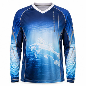 Camiseta de Pesca Personalizada para Hombre, Manga Larga, Protección Solar UPF, Secado Rápido, Malla de Poliéster, para Torneos - Product Image 1