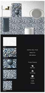 Carreaux muraux en céramique brillants et mats 300x450mm pour salle de bain et cuisine, carreaux muraux décoratifs - Product Image 2