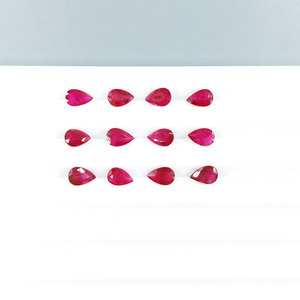 Rubis naturels du Mozambique, calibrés, non traités, en forme de poire, 6x4mm, pierres précieuses facettées naturelles pour la création de bijoux, prêtes à l'emploi - Product Image 2