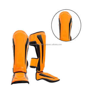 Espinilleras para adultos de alta calidad Espinilleras de boxeo de cuero negro de nuevo estilo con empeines de Espinilla Producto al por mayor - Product Image 3