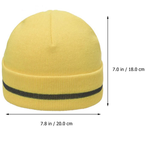 Gorro de Punto Sublimado Amarillo, Unisex, Casual, para Invierno, Color Sólido, 100% Acrílico, con Detalle de Botón - Product Image 4