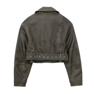 Veste bomber pour homme en cuir véritable noir imperméable, respirante et coupe-vent, doublure en fausse fourrure marron, col rabattable, fermeture éclair - Product Image 2