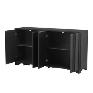 U_STYLE Sofisticata Credenza a 4 Ante Multistrato in Impiallacciatura di Pino con Intricati Dettagli Lineari Design Lussuoso - Product Image 6