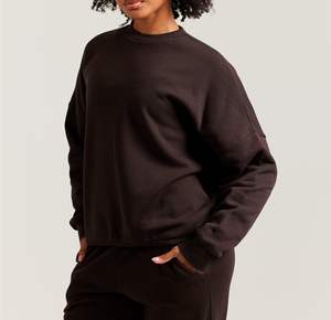 Sudadera Casual Oversize de Manga Larga con Cuello Redondo Básico para Mujer, Color Liso, Venta al por Mayor Personalizada - Product Image 1