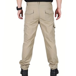 Pantalon cargo décontracté pour homme, coupe droite, en toile de haute qualité, séchage rapide, respirant, anti-plis, fonctionnel, avec poches latérales - Product Image 5