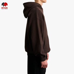 Sweat-shirts à capuche unis pour hommes, style pull-over, avec logo personnalisé, 100% coton molletonné respirant, design OEM pour l'hiver - Product Image 2