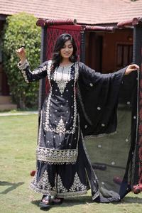 Traje Georgette Anarkali de calidad superior readymade Indian Wear con bordado de secuencia vestido de trabajo para mujer vestido de Bollywood - Product Image 4