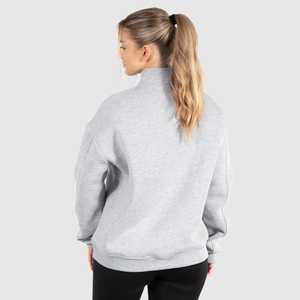 Sudadera con capucha de algodón 100% personalizada, de forro polar, extragrande, con media cremallera, de manga larga, para mujer, talla grande, con cremallera de un cuarto, para invierno - Product Image 2