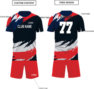 Club Name Soccer Jersey Set Sublimated Moisture Wicking Short Sleeve Uniform Gradient Print Elastic Waist Shorts Unisex Adult - Product Image 6