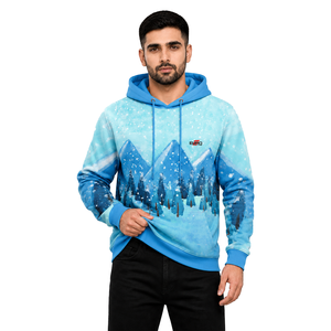 Sweat à capuche pour homme personnalisé à imprimé géométrique, coupe classique, décontracté, imperméable, écologique, respirant, en polyester tricoté, avec poche, 350g - Product Image 5
