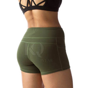 Pantalones Cortos Deportivos para Mujer, Cintura Alta, Secado Rápido, Ligeros, Ecológicos, Transpirables, Tela de Spandex/Poliéster para Fitness y Running - Product Image 2