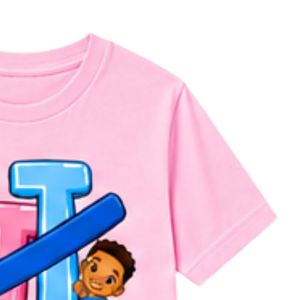 T-shirt rose à manches courtes et col rond pour jeunes avec motif de lettres entrelacées, idéal pour l'école, le quotidien et le streetwear, vêtement confortable - Product Image 6