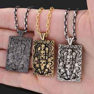 Collar con Colgante de Calavera BOJ 02, Collar con Tres Calaveras, No Vea, No Oiga, No Hable, Precio Bajo - Product Image 5