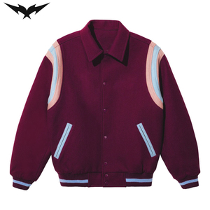 Veste de baseball respirante d'hiver, avec patchs personnalisés, broderie de logo, légère, veste universitaire professionnelle - Product Image 1