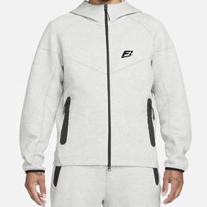 Custom Logo Embroidered Unisex Full Zip Tech Fleece 300g Oversized Hoodies Heavy Cotton Sweatshirts Premium Casual Streetwear - Product Image 1