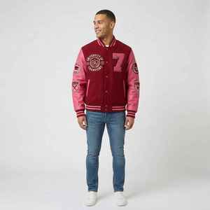 Chaqueta Varsity de Cuero Personalizada para Hombre, Talla Grande, con Capucha, Chaqueta Casual de Invierno, Gruesa y Suave, Estilo Universitario, OEM - Product Image 2