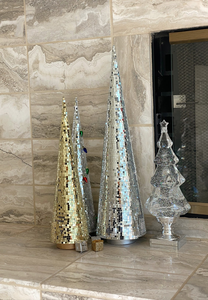 Handmade Mirror Tile <b>Disco</b> <b>Ball</b> Christmas Tree Reflective Mosaic Holiday Decor Modern Glam Tabletop Christmas Ornament Festive - Product Image 5