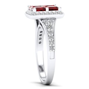 Bagues en argent sterling 925 avec pierres précieuses grenat et moissanite certifiées GRA, prix de gros REYES, bijoux fins pour femmes - Product Image 3