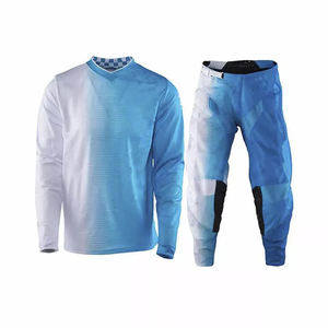 Nuevo Conjunto de Jersey y Pantalones de Motocross para Hombre 2026, Manga Larga, Diseño Degradado Azul y Blanco, Impresión por Sublimación, Secado Rápido, Poliéster - Product Image 1