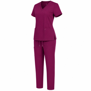 Ensemble de tenue médicale pour femmes en tissu sergé micro-extensible de qualité supérieure, détectable par les détecteurs de métaux, col en V, uniforme de soins de santé, vêtements de travail pour infirmières - Product Image 5