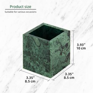Natural Marble Toothbrush Holder Bathroom Countertop Multifunctional Organizer for <b>Makeup</b> Brushes <b>Vanity</b> Accessories Utensils - Product Image 3