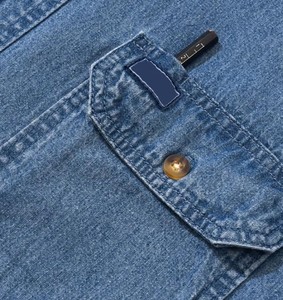 Men's Denim Shirt Long Sleeve Button <b>Down</b> Casual Solid Color Cotton Regular Fit Turn-<b>down</b> Collar Full Sleeve All Seasons - Product Image 5