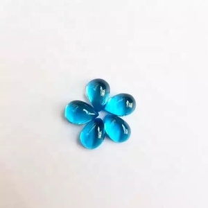 Topacio Azul Suizo Natural de 7x10mm, Cabujón Plano en Forma de Pera, Alta Calidad, Calibrado, Piedra Preciosa Suelta al por Mayor para Fabricación de Joyas - Product Image 1