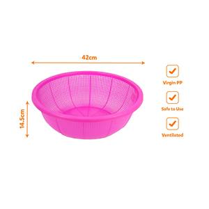 Huge Food Stall Strainer <b>Basket</b> Odor Resistant Vegetable Washing Colander High Capacity <b>Industrial</b> Catering Prep Basin - Product Image 5