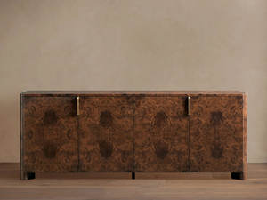 Buffet rustique personnalisé en bois de ronce naturel fabriqué à la main Buffet de salle à manger Armoire de rangement de salon Armoire d'entrée moderne - Product Image 2