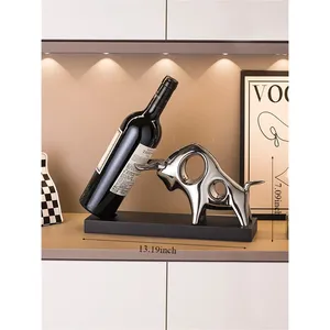 ZAHID EXPORTS ZE-3600M Farmhouse Metal Bull <b>Wine</b> Holder Stand Shape Waterproof 5L Capacity for Kitchen Counter Decorative Bottle - Product Image 2