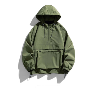 Chaqueta Cortavientos Personalizada con Logotipo, 100% Nailon, para Hombre, con Media Cremallera, Impermeable, Resistente al Viento, para Actividades al Aire Libre - Product Image 4
