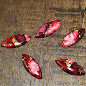 Piedra Preciosa Natural de Turquesa Cobre Rosa en Forma de Marquesa de 10x20mm, Piedra Suelta para Fabricación de Joyería, Venta al Por Mayor - Product Image 4