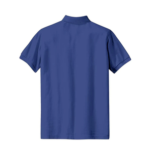 Polo pour femme bleu marine à manches courtes, couleur unie, décontracté, en piqué de coton, longueur normale, tissu tissé - Product Image 5
