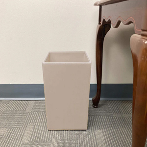 Cesto de Papel Rectangular de Cuero Sintético Blanco para Oficina, Cesto de Basura de Cuero con Parte Superior Abierta - Product Image 3