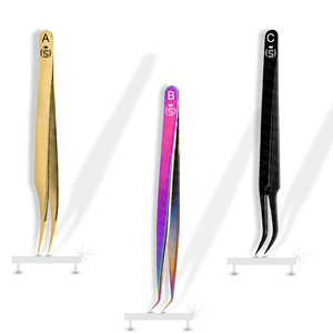 Pinzas de Acero Inoxidable de Alta Calidad para Extensión de Pestañas, Estuche Magnético de 3 Piezas, Punta Suave, Precisión Delicada, Diferentes Colores - Product Image 5
