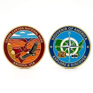 Monedas de Recuerdo Personalizadas del Parque Nacional Canyon, Chapadas en Oro, con Acabado Esmaltado, Estilo Antiguo, para Tiendas de Regalos y Atracciones Turísticas - Product Image 1