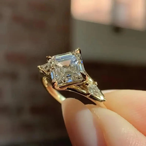 3.40Carat Lab-Grown Asscher Cut <b>Diamond</b> IGI Certified Gold Invisible Setting Classic Engagement & Wedding <b>Ring</b> for Parties - Product Image 1
