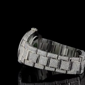 Latest <b>Sport</b> Fashion Hip Hop Shape VVS Quality Moissanite Quartz <b>Watch</b> Automatic Date Feature Stainless Steel Glass Dial - Product Image 5