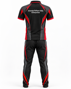 <b>Men's</b> Teal <b>Black</b> Color Block <b>Polo</b> <b>Shirt</b> and Pants Set Breathable Sublimation Sports Jersey - Product Image 5