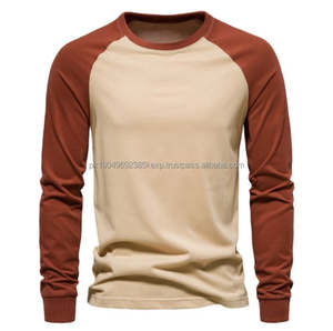 Nueva llegada, fabricante de camisetas con logo personalizado impreso, camiseta lisa de estilo urbano, 180 GSM, 100% algodón, camisetas de manga larga para hombre - Product Image 5