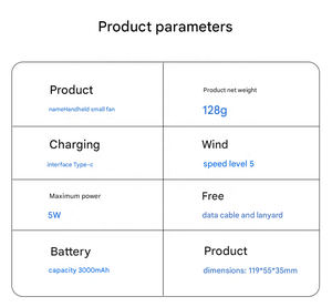 Mini ventilador portátil de mano, de larga duración, de alta velocidad, esencial para estudiantes, pequeño, recargable por USB, para exteriores. - Product Image 6
