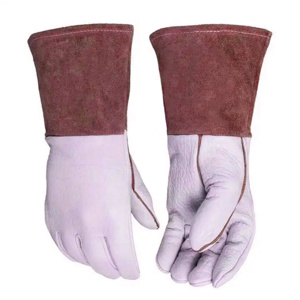 Gants de soudage TIG en cuir de chèvre et de vache pleine fleur, certifiés CE, résistants aux coupures et à l'abrasion, pour la lutte contre les incendies - Product Image 6