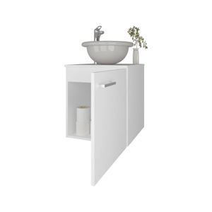 Mobile Bagno Integrato Bianco con Lavabo e Rubinetto - Product Image 6