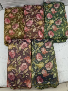 Tissu en résille lourdement perlé scintillant avec broderie de cristaux fantaisie pour robes de créateur, lehenga, anarkali et vêtements de mariée - Product Image 1
