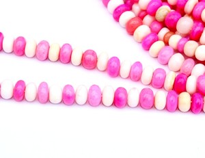 ลูกปัดโอปอลสีชมพูขาวธรรมชาติทรงรอนเดลล์ขนาด 8 มม. โอปอลไล่เฉดสี ลูกปัดพลอยหลวมสำหรับทำเครื่องประดับ ราคาขายส่ง 16 นิ้ว - Product Image 3