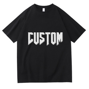 Camiseta de Algodón con Cuello Redondo y Manga Corta para Hombre, con Estampado de Letras Personalizado, Corte Regular, Estilo Casual, Tejido de Punto Jersey, Logotipo Frontal - Product Image 1
